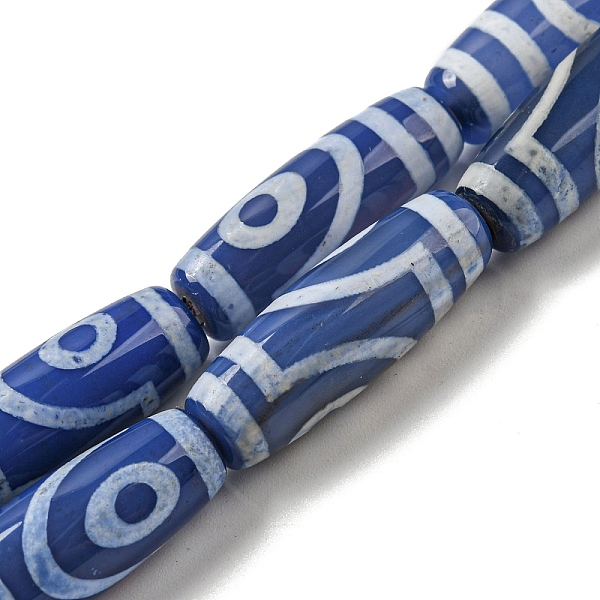 PandaHall Blue Tibetan Style dZi Beads Strands, Dyed Natural Agate Beads Strands, Drum Shape, Eye, 29~30x10mm, Hole: 1.4mm, about...
PandaHall Blue Tibetan Style dZi Beads Strands, Dyed Natural Agate Beads Strands, Drum Shape, Eye, 29~30x10mm, Hole: 1.4mm, about...