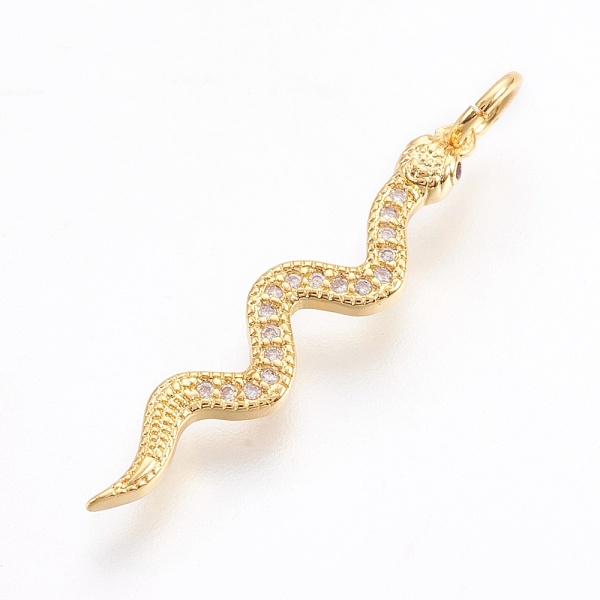 PandaHall Brass Micro Pave Cubic Zirconia Pendants, Long-Lasting Plated, Snake, Lead Free & Nickel Free & Cadmium Free, Clear, Real 18K Gold...
PandaHall Brass Micro Pave Cubic Zirconia Pendants, Long-Lasting Plated, Snake, Lead Free & Nickel Free & Cadmium Free, Clear, Real 18K Gold...