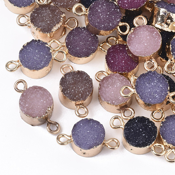 PandaHall Druzy Resin Links connectors, with Edge Light Gold Plated Iron Loops, Flat Round, Mixed Color, 18~19x10x6.5mm, Hole: 1.8mm Resin..., Multicolor
PandaHall Druzy Resin Links connectors, with Edge Light Gold Plated Iron Loops, Flat Round, Mixed Color, 18~19x10x6.5mm, Hole: 1.8mm Resin..., Multicolor