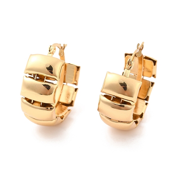 PandaHall Vacuum Plating 304 Stainless Steel Rectangle Tile Hoop Earrings for Women, Golden, 28x31x12mm, Pin: 0.6mm 304 Stainless Steel Ring
PandaHall Vacuum Plating 304 Stainless Steel Rectangle Tile Hoop Earrings for Women, Golden, 28x31x12mm, Pin: 0.6mm 304 Stainless Steel Ring