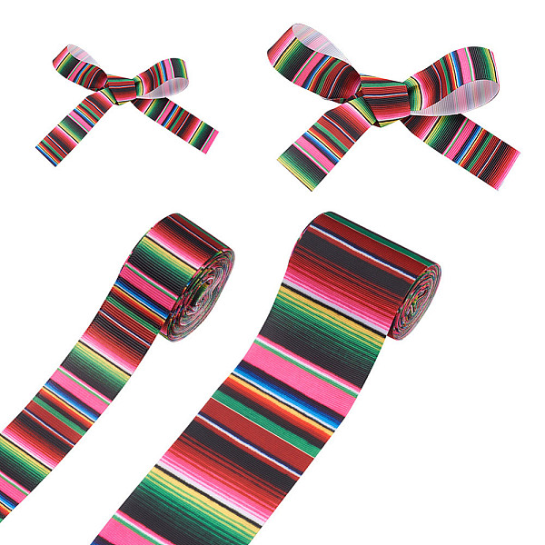 PandaHall 2 Rolls 2 Styles Stripe Pattern Printed Polyester Grosgrain Ribbon, for DIY Bowknot Accessories, Colorful, 1roll/style Polyester
PandaHall 2 Rolls 2 Styles Stripe Pattern Printed Polyester Grosgrain Ribbon, for DIY Bowknot Accessories, Colorful, 1roll/style Polyester