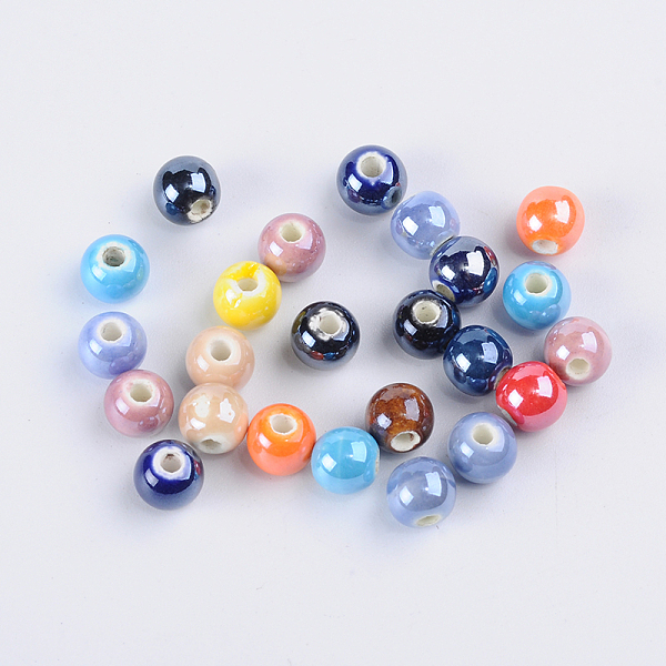 PandaHall Handmade Porcelain Beads, Pearlized Plated, Round, Mixed Color, about 6mm in diameter, hole: 1mm Porcelain Round Multicolor
PandaHall Handmade Porcelain Beads, Pearlized Plated, Round, Mixed Color, about 6mm in diameter, hole: 1mm Porcelain Round Multicolor