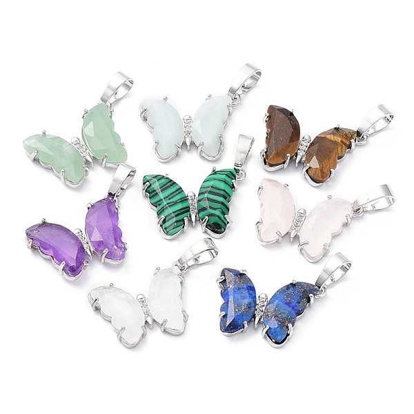 PandaHall Natural & Synthetic Mixed Gemstone Pendants, with Rack Plating Platinum Plated Brass Findings, Cadmium Free & Lead Free, Faceted...
PandaHall Natural & Synthetic Mixed Gemstone Pendants, with Rack Plating Platinum Plated Brass Findings, Cadmium Free & Lead Free, Faceted...