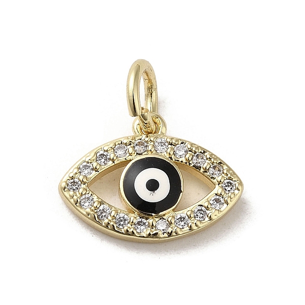 PandaHall Brass Micro Pave Cubic Zirconia Charms, with Enamel, with Jump Ring, Real 18K Gold Plated, Evil Eye, Black, 10.5x14.5x2.5mm, Hole...
PandaHall Brass Micro Pave Cubic Zirconia Charms, with Enamel, with Jump Ring, Real 18K Gold Plated, Evil Eye, Black, 10.5x14.5x2.5mm, Hole...