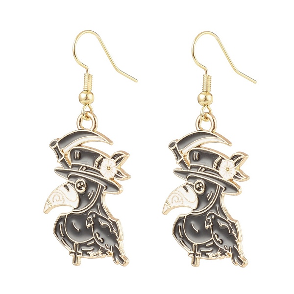 PandaHall Alloy Enamel Plague Doctor/Crow with Sickle Dangle Earrings, Gothic Brass Drop Earrings for Women, Golden, Black, 48mm, Pin: 0.6mm...
PandaHall Alloy Enamel Plague Doctor/Crow with Sickle Dangle Earrings, Gothic Brass Drop Earrings for Women, Golden, Black, 48mm, Pin: 0.6mm...