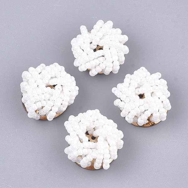 PandaHall Glass Seed Beads Cabochons, with Iron Sieve Findings, Light Gold, White, 18~20x9~11mm Glass Others White
PandaHall Glass Seed Beads Cabochons, with Iron Sieve Findings, Light Gold, White, 18~20x9~11mm Glass Others White