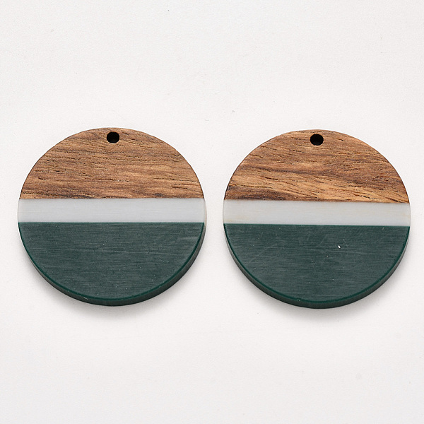 PandaHall Resin & Walnut Wood Pendants, Waxed, Flat Round, Green, 32.5x3~4mm, Hole: 2mm Resin+Wood Flat Round Green
PandaHall Resin & Walnut Wood Pendants, Waxed, Flat Round, Green, 32.5x3~4mm, Hole: 2mm Resin+Wood Flat Round Green