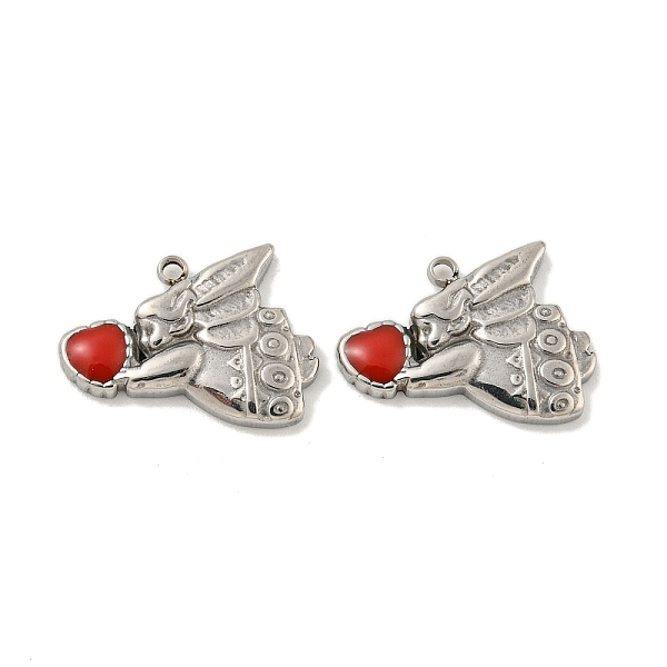PandaHall 304 Stainless Steel Enamel Charms, Angel with Heart Charm, Stainless Steel Color, 11.5x14.5x2mm, Hole: 1.2mm Stainless..., Red
PandaHall 304 Stainless Steel Enamel Charms, Angel with Heart Charm, Stainless Steel Color, 11.5x14.5x2mm, Hole: 1.2mm Stainless..., Red