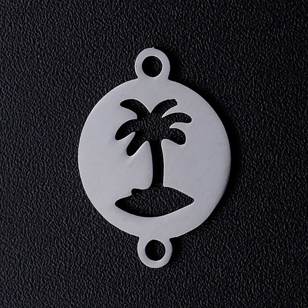 PandaHall 201 Stainless Steel Links connectors, Flat Round with Coconut Tree, Stainless Steel Color, 16.5x12x1mm, Hole: 1.5mm 201 Stainless...
PandaHall 201 Stainless Steel Links connectors, Flat Round with Coconut Tree, Stainless Steel Color, 16.5x12x1mm, Hole: 1.5mm 201 Stainless...