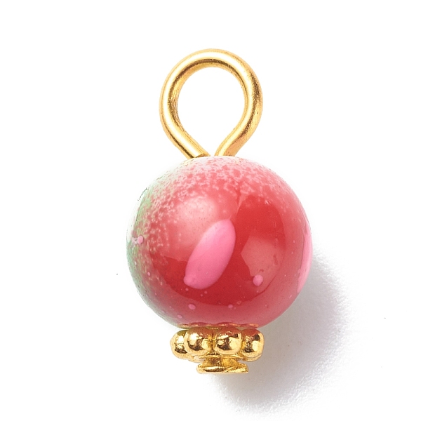 PandaHall Spray Painted Resin Charms, with Iron Loops, Two Tone, Red & Green, Round, Golden, 15x8.5mm, Hole: 3mm Iron+Resin Round Red
PandaHall Spray Painted Resin Charms, with Iron Loops, Two Tone, Red & Green, Round, Golden, 15x8.5mm, Hole: 3mm Iron+Resin Round Red