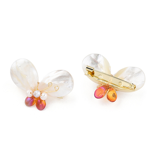 PandaHall Natural White Shell & Pearl Butterfly Brooch Pin, Real 14K Gold Plated Butterfly Wire Wrapped Lapel Pin for Women, Creamy White...
PandaHall Natural White Shell & Pearl Butterfly Brooch Pin, Real 14K Gold Plated Butterfly Wire Wrapped Lapel Pin for Women, Creamy White...