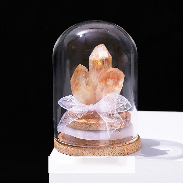 PandaHall Natural Crystal Cluster Decorations, with Glass & Wood Base for Home Office Desktop Decoration, 52x70~80mm Yellow Quartz Arch
PandaHall Natural Crystal Cluster Decorations, with Glass & Wood Base for Home Office Desktop Decoration, 52x70~80mm Yellow Quartz Arch