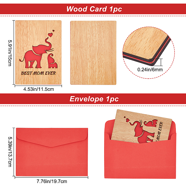 PandaHall CRASPIRE Mothers Day Wooden Card, Best Mom Ever Wood Card with Elephant Design, Handmade Greeting Cards Birthday Gift Card for..., Multicolor
PandaHall CRASPIRE Mothers Day Wooden Card, Best Mom Ever Wood Card with Elephant Design, Handmade Greeting Cards Birthday Gift Card for..., Multicolor