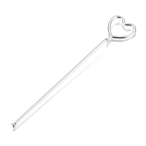 PandaHall Iron Hair Stick Hair Pins, Hair Accessory, Heart, Silver Color Plated, 12.3x2.15x0.7cm, Heart: 19x21.5mm, Bead: 3mm Iron
PandaHall Iron Hair Stick Hair Pins, Hair Accessory, Heart, Silver Color Plated, 12.3x2.15x0.7cm, Heart: 19x21.5mm, Bead: 3mm Iron