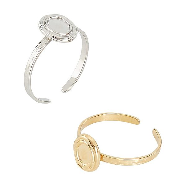 PandaHall Unicraftale 2Pcs 2 Colors 304 Stainless Steel Open Cuff Finger Ring Cabochon Settings, Oval, Golden & Stainless Steel Color, US...
PandaHall Unicraftale 2Pcs 2 Colors 304 Stainless Steel Open Cuff Finger Ring Cabochon Settings, Oval, Golden & Stainless Steel Color, US...
