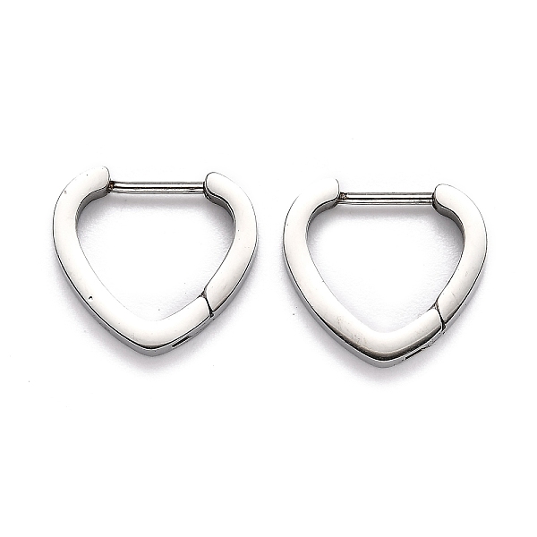 PandaHall 304 Stainless Steel Heart Huggie Hoop Earrings, Heart, Stainless Steel Color, 15x16.5x3mm, Pin: 1mm 304 Stainless Steel Heart
PandaHall 304 Stainless Steel Heart Huggie Hoop Earrings, Heart, Stainless Steel Color, 15x16.5x3mm, Pin: 1mm 304 Stainless Steel Heart