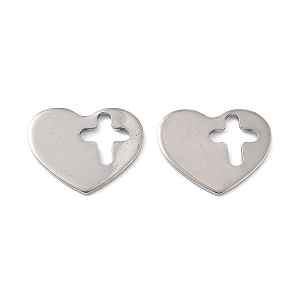 PandaHall 201 Stainless Steel Charms, Heart and Cross, Stainless Steel Color, 10x12.5x0.8mm, Hole: 5.5x6.5mm 201 Stainless Steel Heart
PandaHall 201 Stainless Steel Charms, Heart and Cross, Stainless Steel Color, 10x12.5x0.8mm, Hole: 5.5x6.5mm 201 Stainless Steel Heart