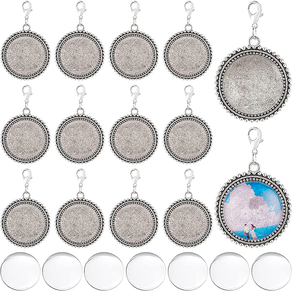 PandaHall BENECREAT Glass Pendants, with Alloy Findings, Iron Open Jump Rings and Zinc Alloy Lobster Claw Clasps, Flat Round, Antique Silver..., Clear
PandaHall BENECREAT Glass Pendants, with Alloy Findings, Iron Open Jump Rings and Zinc Alloy Lobster Claw Clasps, Flat Round, Antique Silver..., Clear