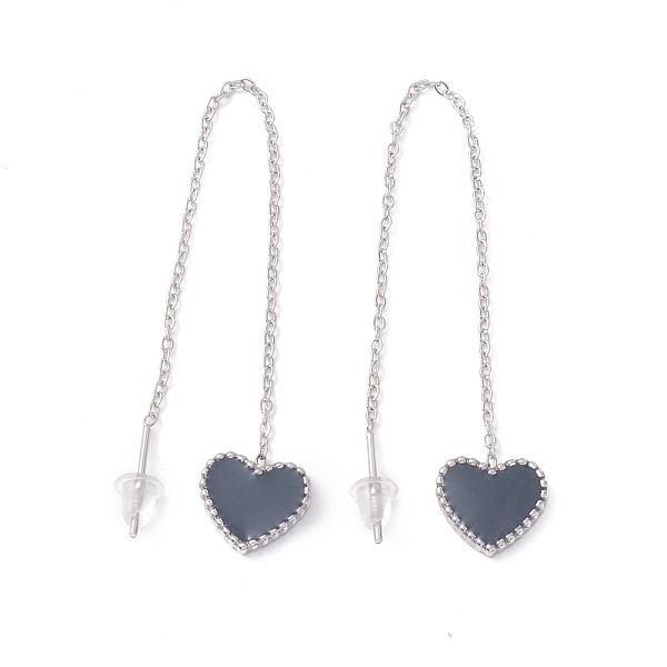 PandaHall Long Chain with Enamel Heart Dangle Stud Earrings, 304 Stainless Steel Ear Thread for Women, Stainless Steel Color, Black, 101mm...
PandaHall Long Chain with Enamel Heart Dangle Stud Earrings, 304 Stainless Steel Ear Thread for Women, Stainless Steel Color, Black, 101mm...
