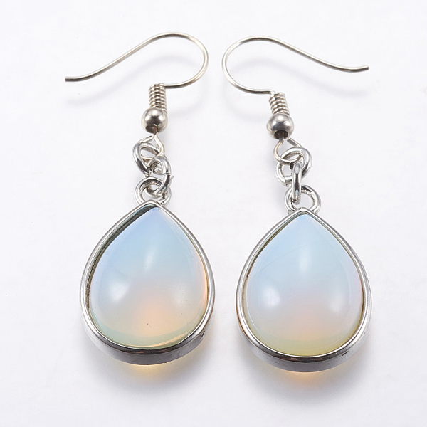 PandaHall Opalite Dangle Earrings, with Brass Earring Hooks, teardrop, Platinum, 48mm, Pin: 0.5mm Opalite
PandaHall Opalite Dangle Earrings, with Brass Earring Hooks, teardrop, Platinum, 48mm, Pin: 0.5mm Opalite
