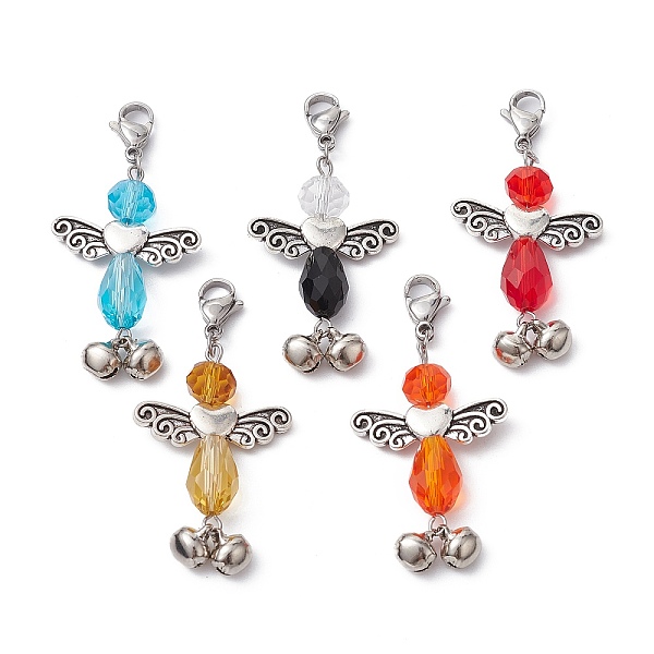 PandaHall Iron Bell & Angel Glass Pendant Decorations, with Alloy Lobster Claw Clasps, Mixed Color, 48mm Glass Angel & Fairy Multicolor
PandaHall Iron Bell & Angel Glass Pendant Decorations, with Alloy Lobster Claw Clasps, Mixed Color, 48mm Glass Angel & Fairy Multicolor