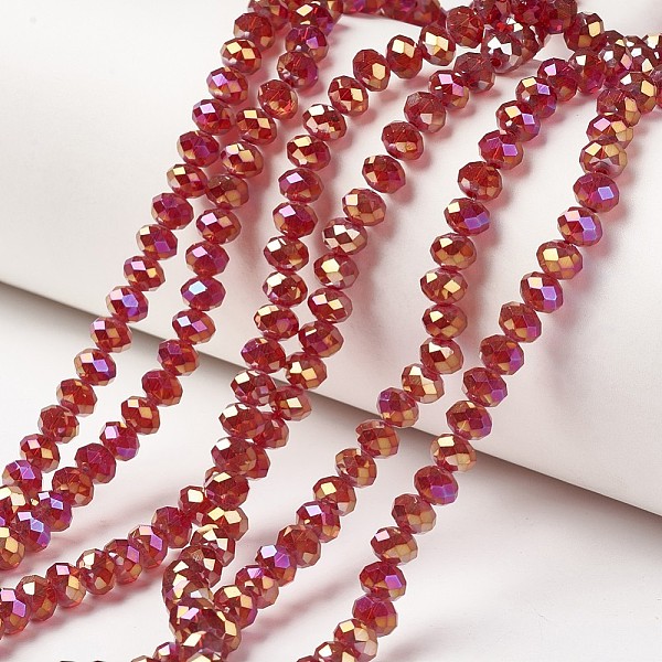 PandaHall Electroplate Transparent Glass Beads Strands, Full Rainbow Plated, Faceted, Rondelle, Dark Red, 8x6mm, Hole: 1mm, about...
PandaHall Electroplate Transparent Glass Beads Strands, Full Rainbow Plated, Faceted, Rondelle, Dark Red, 8x6mm, Hole: 1mm, about...