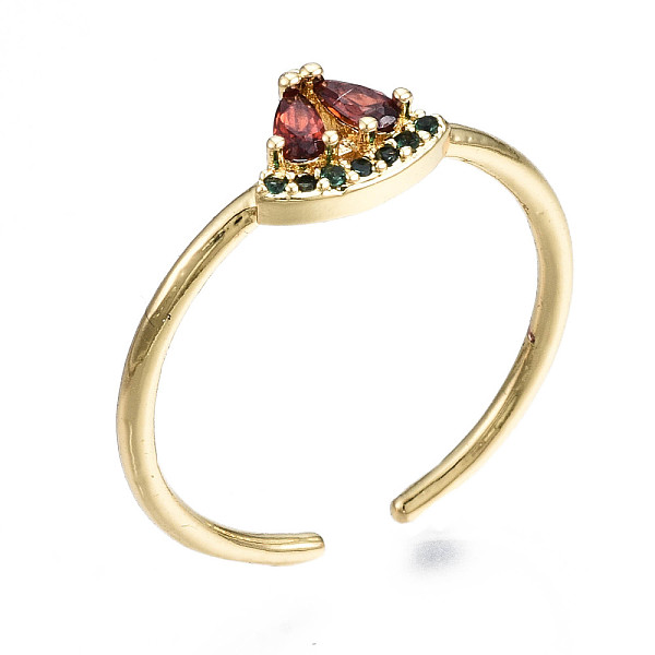 PandaHall Brass Micro Pave Cubic Zirconia Cuff Rings, Open Rings, Nickel Free, Watermelon, Real 16K Gold Plated, Indian Red, US Size 7 1/4...
PandaHall Brass Micro Pave Cubic Zirconia Cuff Rings, Open Rings, Nickel Free, Watermelon, Real 16K Gold Plated, Indian Red, US Size 7 1/4...