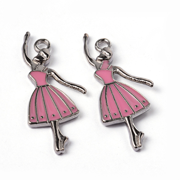 PandaHall Alloy Enamel Pendants, Lead Free and Cadmium Free, Ballerina, Platinum Color, Pink, about 32mm long, 13mm wide, 2mm thick, hole...
PandaHall Alloy Enamel Pendants, Lead Free and Cadmium Free, Ballerina, Platinum Color, Pink, about 32mm long, 13mm wide, 2mm thick, hole...