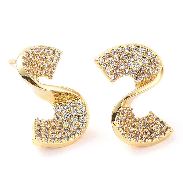 PandaHall Clear Cubic Zirconia Twist Stud Earrings, Brass Jewelry for Women, Real 18K Gold Plated, 11.5x11mm, Pin: 0.6mm Cubic Zirconia...
PandaHall Clear Cubic Zirconia Twist Stud Earrings, Brass Jewelry for Women, Real 18K Gold Plated, 11.5x11mm, Pin: 0.6mm Cubic Zirconia...