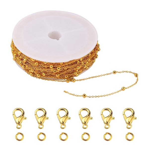 PandaHall DIY Chain Bracelet Necklace Making Kit, Including Brass Coated Iron Cable Chains, Brass Jump Rings, Alloy Clasps, Golden, Chains...
PandaHall DIY Chain Bracelet Necklace Making Kit, Including Brass Coated Iron Cable Chains, Brass Jump Rings, Alloy Clasps, Golden, Chains...