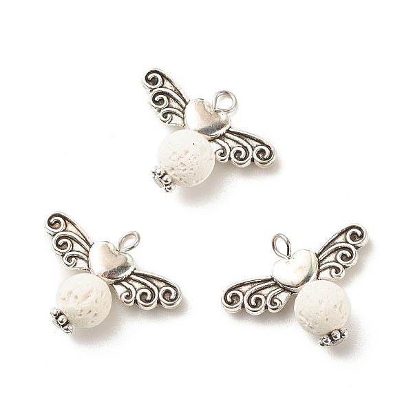 PandaHall Natural Lava Rock Pendants, with Antique Silver Plated Alloy Wings, Angel, White, 18.5x23.5x8~9mm, Hole: 2.2mm Lava Rock Angel &...
PandaHall Natural Lava Rock Pendants, with Antique Silver Plated Alloy Wings, Angel, White, 18.5x23.5x8~9mm, Hole: 2.2mm Lava Rock Angel &...