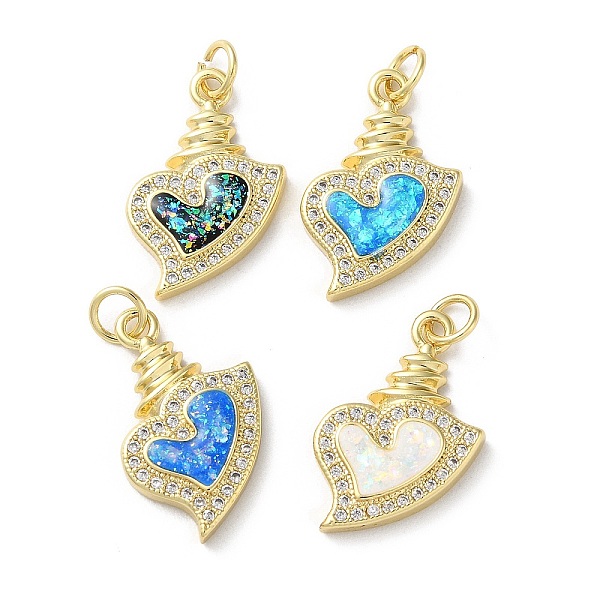 PandaHall Valentine's Day Brass Micro Pave Clear Cubic Zirconia Pendants, with Synthetic Opal, Real 18K Gold Plated, Heart Charms, Mixed..., Multicolor
PandaHall Valentine's Day Brass Micro Pave Clear Cubic Zirconia Pendants, with Synthetic Opal, Real 18K Gold Plated, Heart Charms, Mixed..., Multicolor