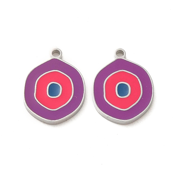 PandaHall 304 Stainless Steel Pendants, with Enamel, Flat Round Charm, Stainless Steel Color, Medium Orchid, 17x13x1.4mm, Hole: 1.4mm..., Purple
PandaHall 304 Stainless Steel Pendants, with Enamel, Flat Round Charm, Stainless Steel Color, Medium Orchid, 17x13x1.4mm, Hole: 1.4mm..., Purple