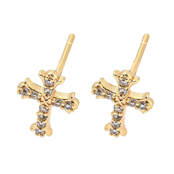 PandaHall Brass with Micro Pave Cubic Zirconia Stud Earrings, Cross, Cross, 10x7.5mm Cubic Zirconia Cross Clear
PandaHall Brass with Micro Pave Cubic Zirconia Stud Earrings, Cross, Cross, 10x7.5mm Cubic Zirconia Cross Clear
