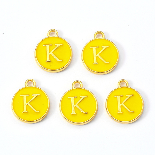 PandaHall Golden Plated Alloy Enamel Charms, Enamelled Sequins, Flat Round with Letter, Gold, Letter.K, 14x12x2mm, Hole: 1.5mm Alloy+Enamel...
PandaHall Golden Plated Alloy Enamel Charms, Enamelled Sequins, Flat Round with Letter, Gold, Letter.K, 14x12x2mm, Hole: 1.5mm Alloy+Enamel...