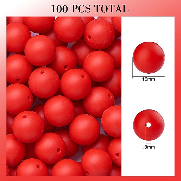 PandaHall 100Pcs Silicone Beads Round Rubber Bead 15MM Loose Spacer Beads for DIY Supplies Jewelry Keychain Making, Dark Red, 15mm Silicone...
PandaHall 100Pcs Silicone Beads Round Rubber Bead 15MM Loose Spacer Beads for DIY Supplies Jewelry Keychain Making, Dark Red, 15mm Silicone...
