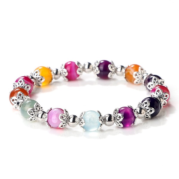PandaHall Colorful Natural Agate Dyed Round Beaded Stretch Bracelets for Women Natural Agate Round
PandaHall Colorful Natural Agate Dyed Round Beaded Stretch Bracelets for Women Natural Agate Round