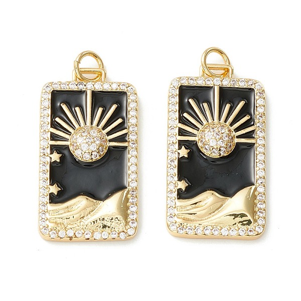 PandaHall Rack Plating Brass Micro Pave Clear Cubic Zirconia Pendants, with Enamel, Cadmium Free & Nickel Free & Lead Free, Real 18K Gold..., Black
PandaHall Rack Plating Brass Micro Pave Clear Cubic Zirconia Pendants, with Enamel, Cadmium Free & Nickel Free & Lead Free, Real 18K Gold..., Black