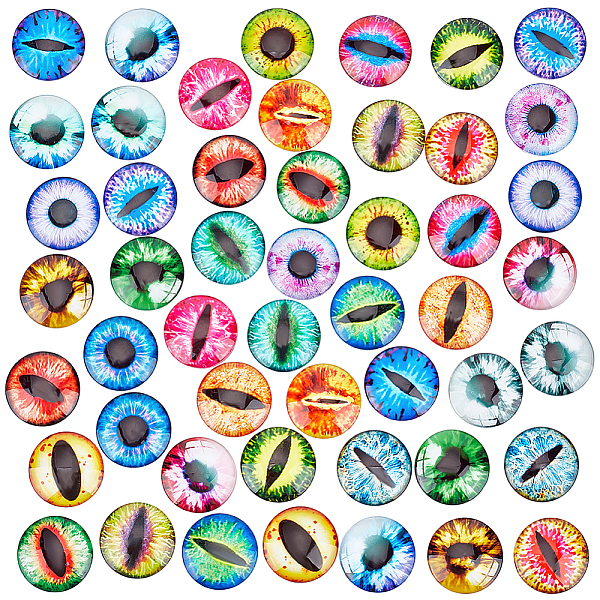 PandaHall 1 Bag Printed Glass Cabochons, Half Round/Dome with Eye Pattern, Mixed Color, 25x7mm, about 50pcs/bag Glass Half Round..., Multicolor
PandaHall 1 Bag Printed Glass Cabochons, Half Round/Dome with Eye Pattern, Mixed Color, 25x7mm, about 50pcs/bag Glass Half Round..., Multicolor