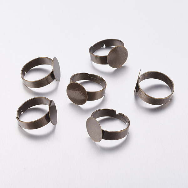 PandaHall Brass Pad Ring Components, Adjustable, Flat Round, Antique Bronze, Lead Free, Cadmium Free and Nickel Free, Size: about 3~4.5mm...
PandaHall Brass Pad Ring Components, Adjustable, Flat Round, Antique Bronze, Lead Free, Cadmium Free and Nickel Free, Size: about 3~4.5mm...