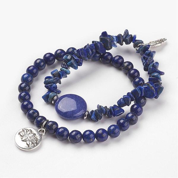 PandaHall Lapis Lazuli Beads Wrap Bracelets and Earrings Jewelry Sets, with Tibetan Style Findings, and Brass Earring Hooks, with Burlap..., Blue
PandaHall Lapis Lazuli Beads Wrap Bracelets and Earrings Jewelry Sets, with Tibetan Style Findings, and Brass Earring Hooks, with Burlap..., Blue