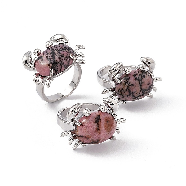 PandaHall Natural Rhodochrosite Crab Open Cuff Ring, Platinum Brass Jewelry for Women, Cadmium Free & Lead Free, US Size 7 1/4(17.5mm)...
PandaHall Natural Rhodochrosite Crab Open Cuff Ring, Platinum Brass Jewelry for Women, Cadmium Free & Lead Free, US Size 7 1/4(17.5mm)...