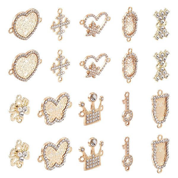 PandaHall Beadthoven 20Pcs 10 Style Alloy Crystal Rhinestone Links Connectors, Heart & Butterfly & Pineapple & Owl & Key & Cross & Bowknot &..., Multicolor
PandaHall Beadthoven 20Pcs 10 Style Alloy Crystal Rhinestone Links Connectors, Heart & Butterfly & Pineapple & Owl & Key & Cross & Bowknot &..., Multicolor
