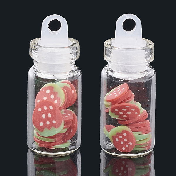 PandaHall Handmade Polymer Clay Nail Art Decoration Accessories, with Glass Wishing Bottle and CCB Plastic Bottle Stopper, Strawberry..., Red
PandaHall Handmade Polymer Clay Nail Art Decoration Accessories, with Glass Wishing Bottle and CCB Plastic Bottle Stopper, Strawberry..., Red