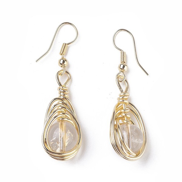 PandaHall Natural Quartz Crystal Dangle Earrings, with Brass Findings, 44~47mm, Pin: 0.7mm Quartz Crystal White
PandaHall Natural Quartz Crystal Dangle Earrings, with Brass Findings, 44~47mm, Pin: 0.7mm Quartz Crystal White