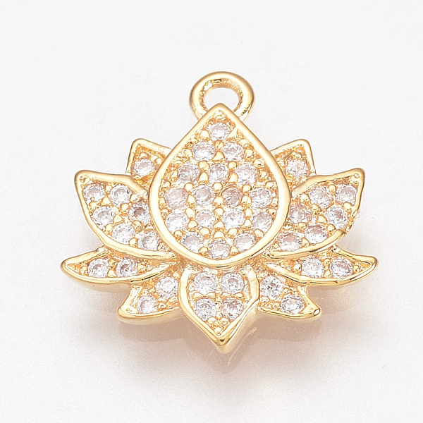 PandaHall Brass Micro Pave Cubic Zirconia Charms, Lotus, Nickel Free, Real 18K Gold Plated, Clear, 13x13x2mm, Hole: 1mm Brass+Cubic Zirconia...
PandaHall Brass Micro Pave Cubic Zirconia Charms, Lotus, Nickel Free, Real 18K Gold Plated, Clear, 13x13x2mm, Hole: 1mm Brass+Cubic Zirconia...