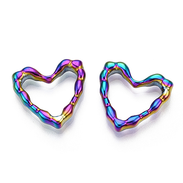 PandaHall Ion Plating(IP) 304 Stainless Steel Linking Ring, Bumpy, Heart, Rainbow Color, 18.5x19.5x4mm, Inner Diameter: 10x14.5mm 304...
PandaHall Ion Plating(IP) 304 Stainless Steel Linking Ring, Bumpy, Heart, Rainbow Color, 18.5x19.5x4mm, Inner Diameter: 10x14.5mm 304...