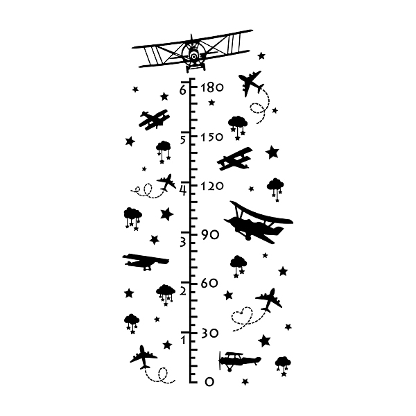 PandaHall PVC Height Growth Chart Wall Sticker, for Kid Room Bedroom Wallpaper Decoration, Plane Pattern, 1180x390mm, 2pcs/set PVC Airplane
PandaHall PVC Height Growth Chart Wall Sticker, for Kid Room Bedroom Wallpaper Decoration, Plane Pattern, 1180x390mm, 2pcs/set PVC Airplane