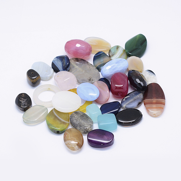 PandaHall Natural & Synthetic Mixed Gemstone Beads, Center Drilled/No Hole, Faceted/No Faceted, Mixed Shapes, 16~42x11~31x4~17mm, Hole..., Multicolor
PandaHall Natural & Synthetic Mixed Gemstone Beads, Center Drilled/No Hole, Faceted/No Faceted, Mixed Shapes, 16~42x11~31x4~17mm, Hole..., Multicolor