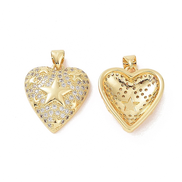PandaHall Brass Micro Pave Cubic Zirconia Pendants, Heart with Star Charm, Real 18K Gold Plated, 21x18x5mm, Hole: 3.5x4mm Brass+Cubic..., Clear
PandaHall Brass Micro Pave Cubic Zirconia Pendants, Heart with Star Charm, Real 18K Gold Plated, 21x18x5mm, Hole: 3.5x4mm Brass+Cubic..., Clear